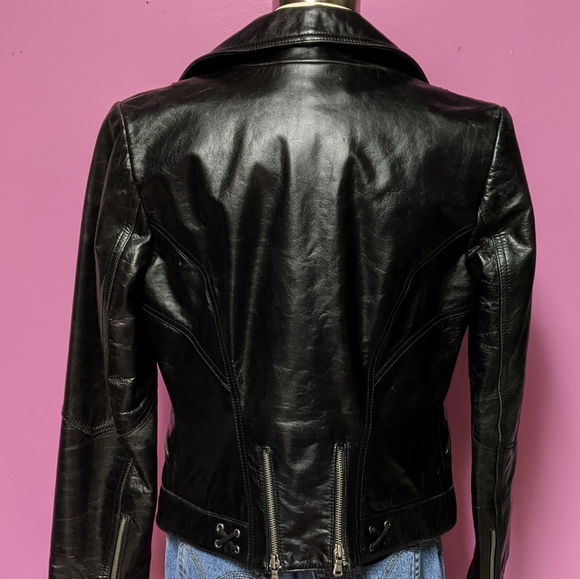 Express Genuine Leather Motorcycle Jacket - Picture 5 of 8